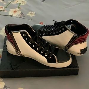 Crime London Faith Off White Hi-Top Trainer